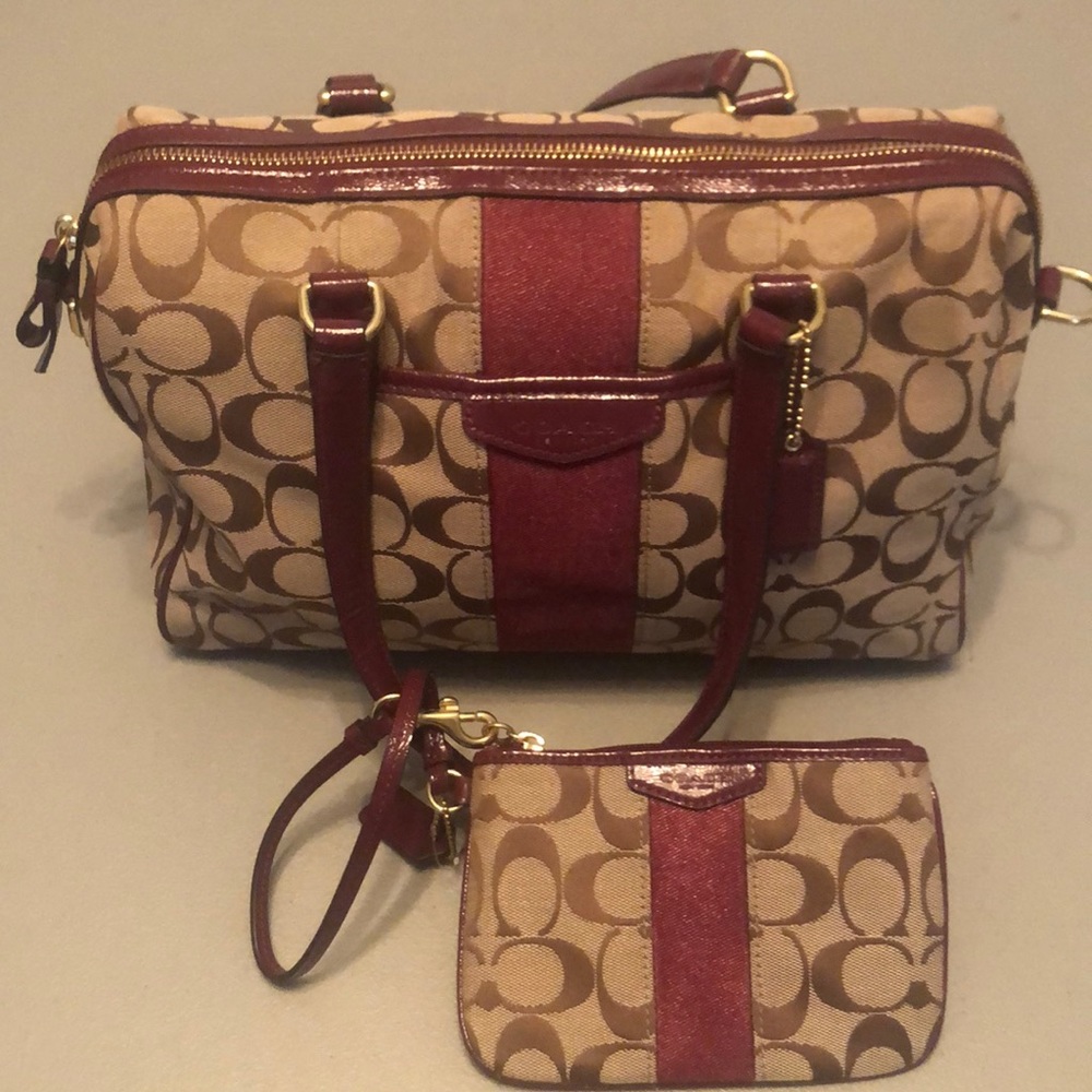 Coach Signature C Satchel And Matching Wristlet/C… - image 1